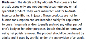 Product Disclaimer