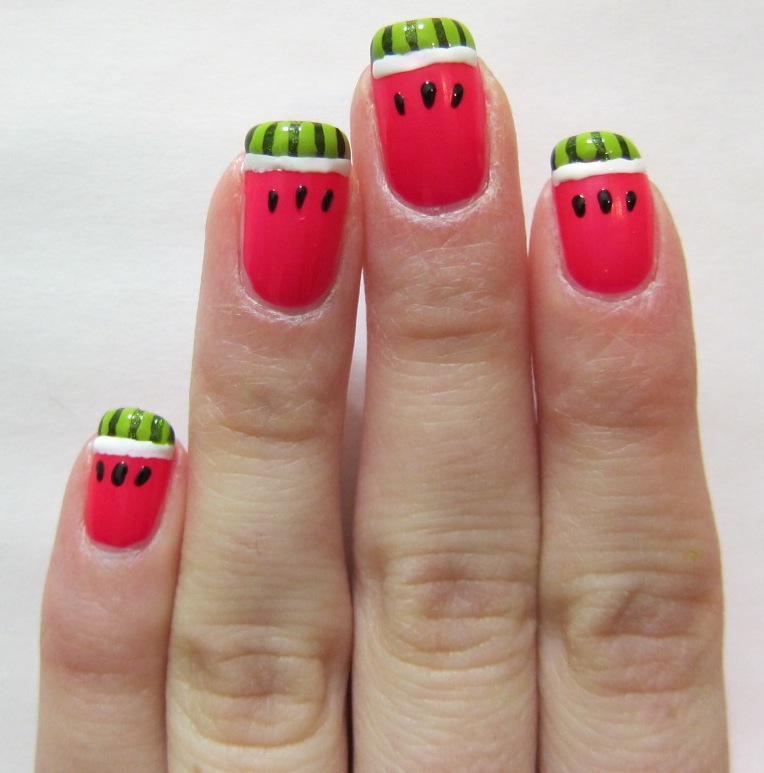 Watermelon nail art BBQ