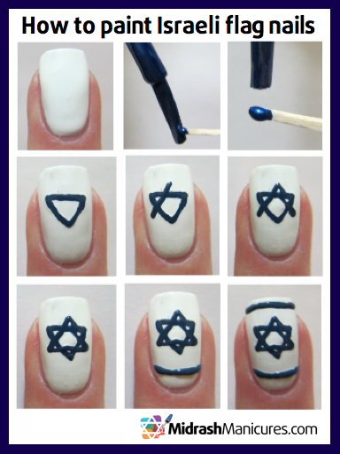 Israeli Flag Nail Art Tutorial