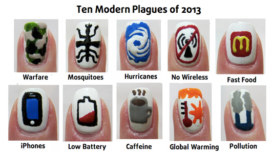 Check out our Modern Ten Plagues Manicure!