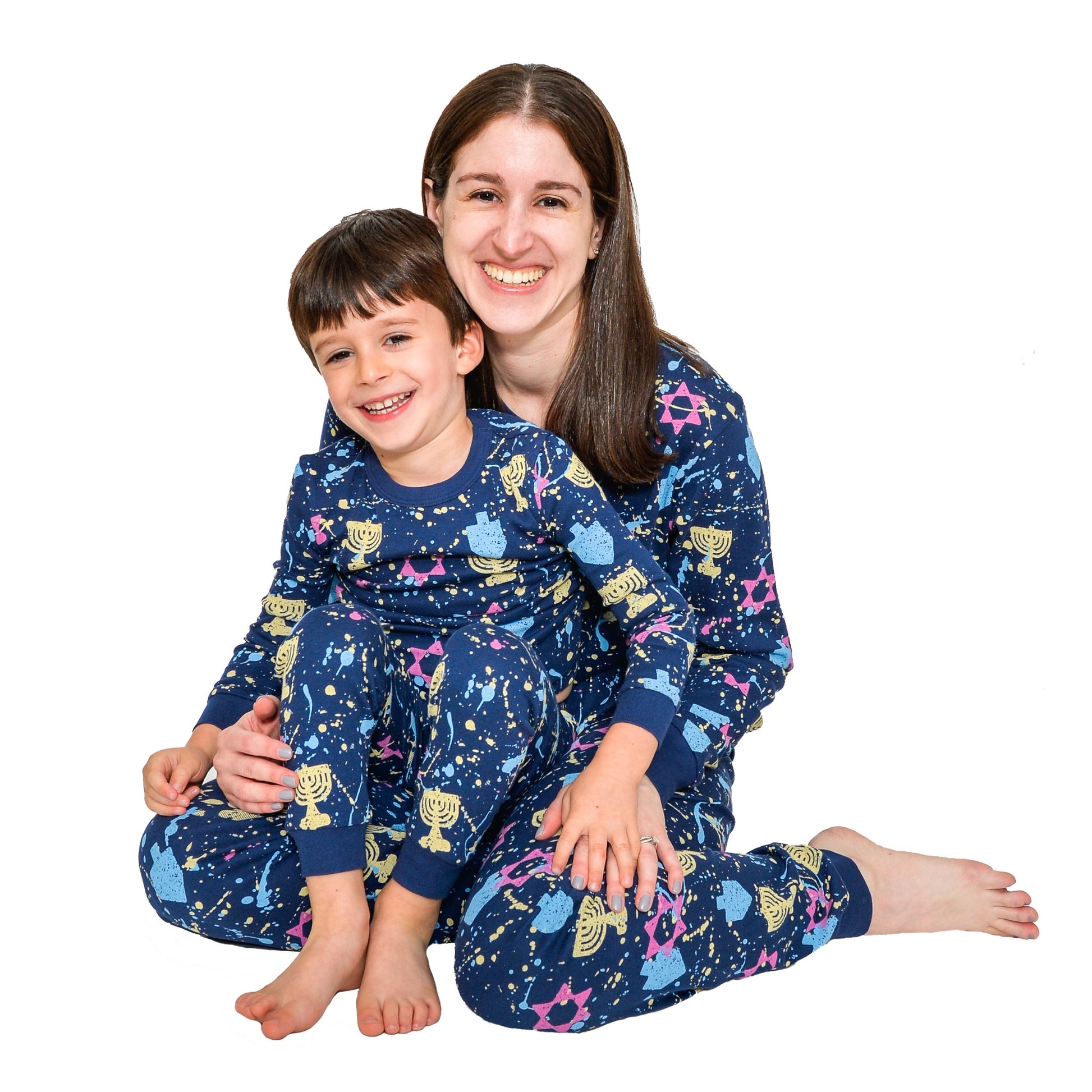 Splatter paint Hanukkah Pajamas for the whole family! Available in sizes for kids and adults. Fun 90s 90's Hanukkah pajamas. Retro 90's Hanukkah Chanukah Hanukah, Chanuka Pajamas. Cozy Hanukkah Gifts.