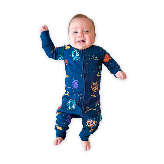Hanukkah Space Pajamas Baby One-Piece