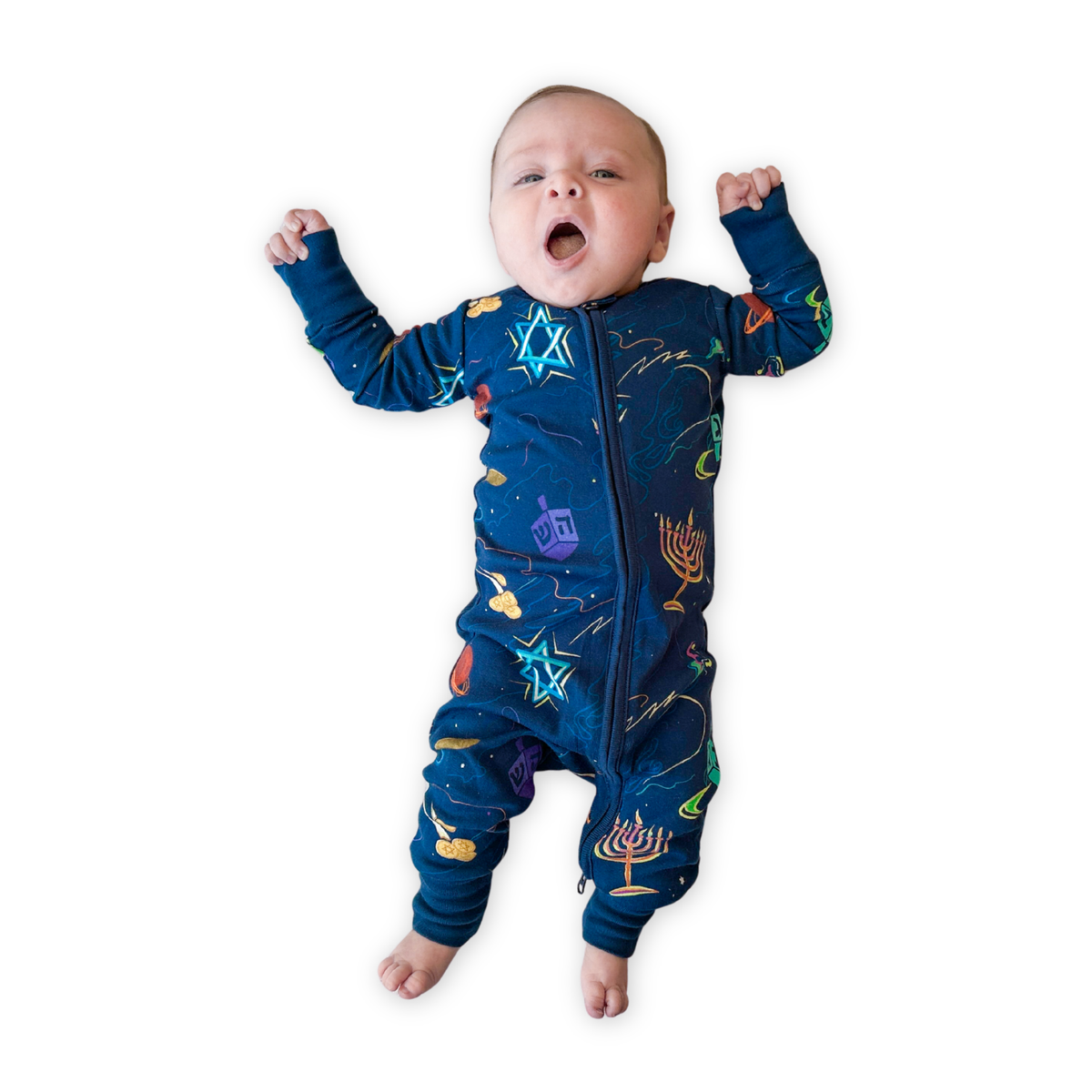 Hanukkah Space Pajamas Baby One-Piece