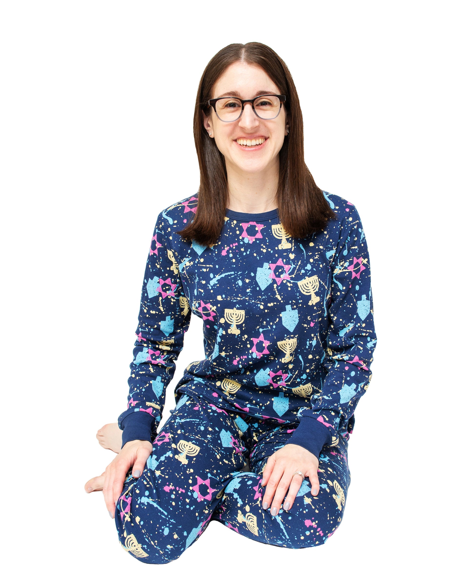 Splatter paint Hanukkah Pajamas for the whole family! Available in sizes for kids and adults. Fun 90s 90's Hanukkah pajamas. Retro 90's Hanukkah Chanukah Hanukah, Chanuka Pajamas. Cozy Hanukkah Gifts.