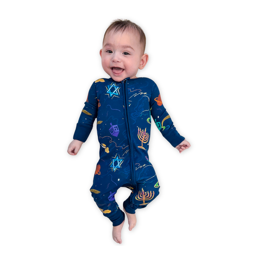 Hanukkah Space Pajamas Baby One-Piece