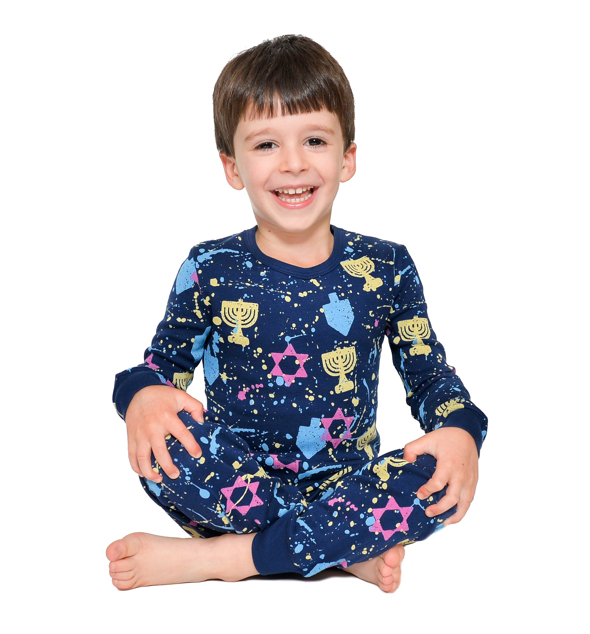 Splatter paint Hanukkah Pajamas for the whole family! Available in sizes for kids and adults. Fun 90s 90's Hanukkah pajamas. Retro 90's Hanukkah Chanukah Hanukah, Chanuka Pajamas. Cozy Hanukkah Gifts.